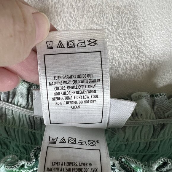 Aulani Dress Womens Small Green‎ White Hawaiian Strappy Maxi Dress Disney NWT - Picture 8 of 9